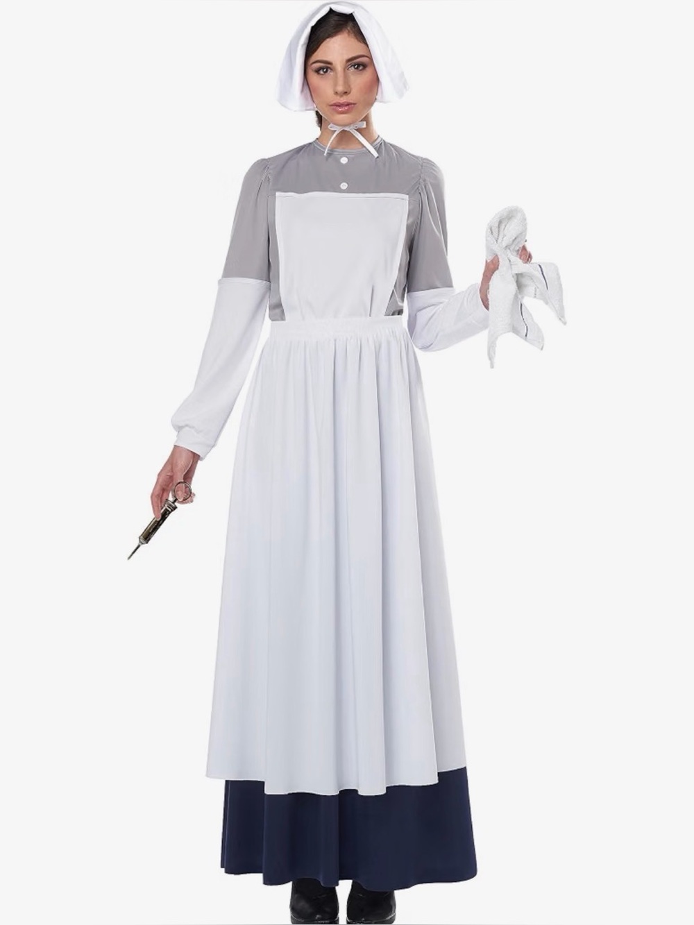 California Costumes War Nurse Costume in White and Gray